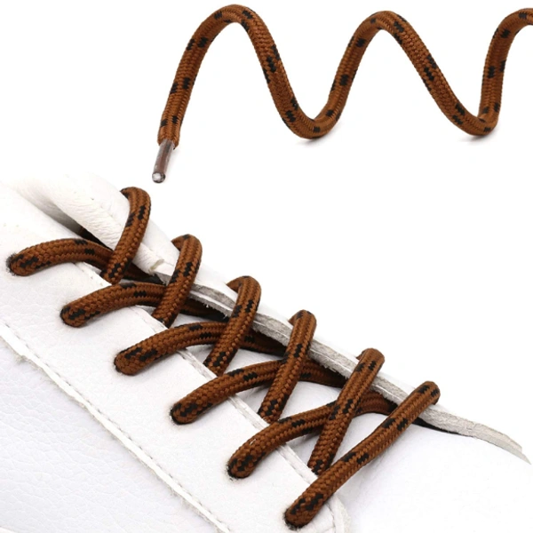 GRAH SANGRAH® (2 Pair) Shoelaces for Hiking Shoes, Outdoor Walking Sneakers, Outdoor Hiking, Climbing, Basketball, Work Boot, Running , Sport Shoes - 120 cm, Brown Black